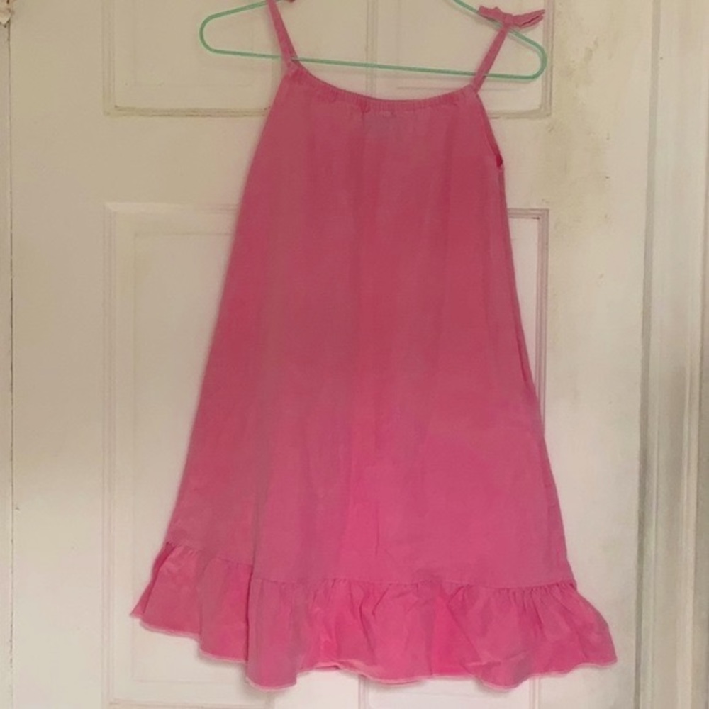 Mini Boden Hot Pink Ruffle-Hem Sundress in size 7/8